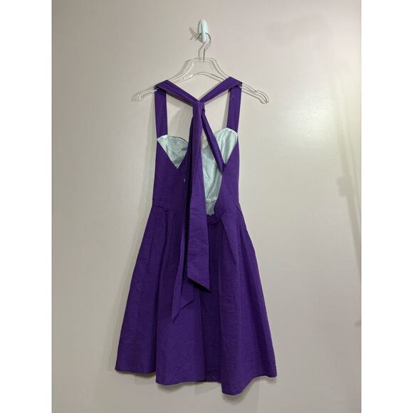 Lauren James Livingston Seesucker Dress in Purple Size Medium - Picture 5 of 7